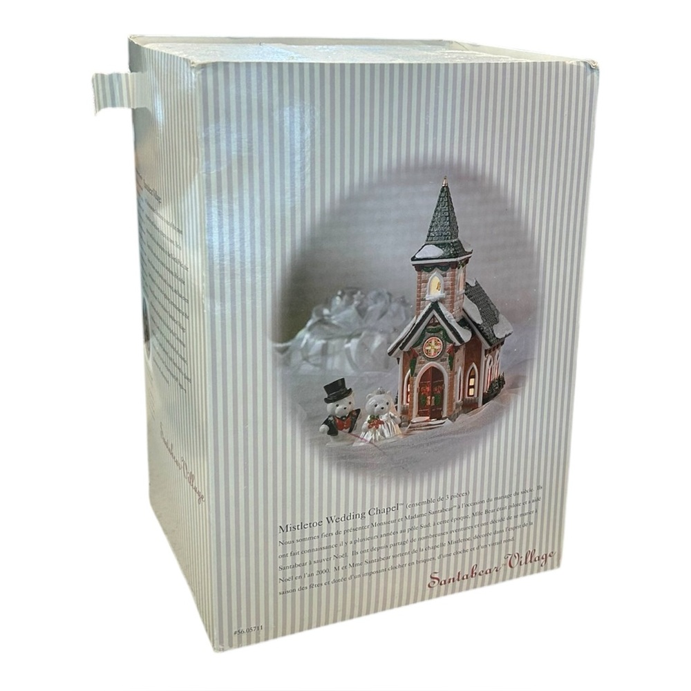 Dept 56 Mistletoe Wedding Chapel 2000 Mr & Mrs Santabear Village Church 05711